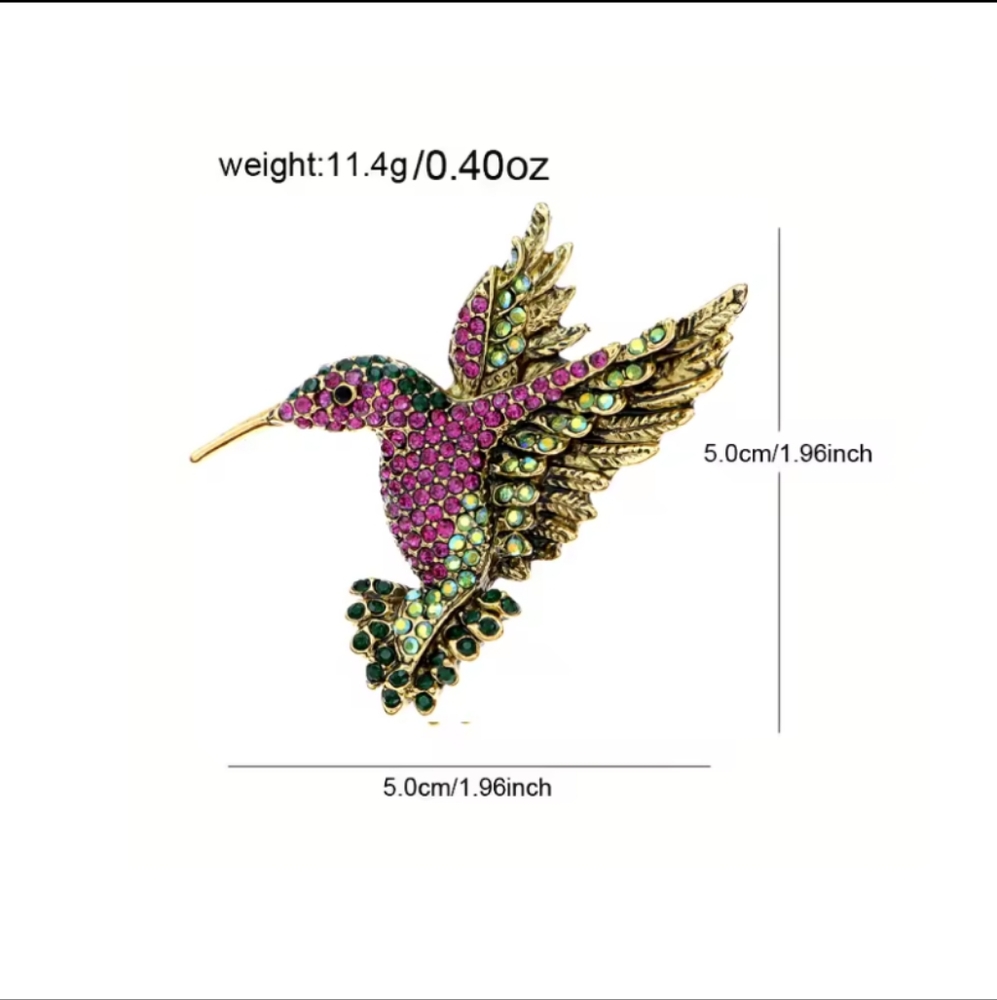 🆕Just In... Rhinestone Hummingbird Brooche. - Picture 5 of 6